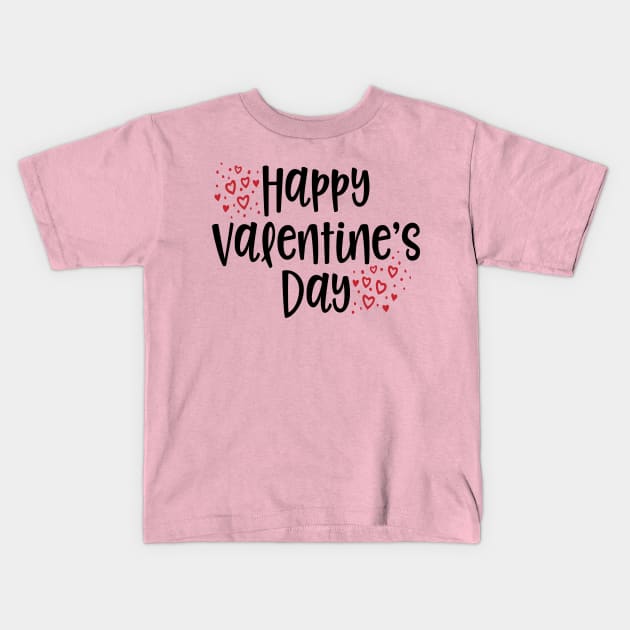 Happy Valentine's Day - Cute Valentine's Day T-shirt and Apparel Kids T-Shirt by TeeBunny17
